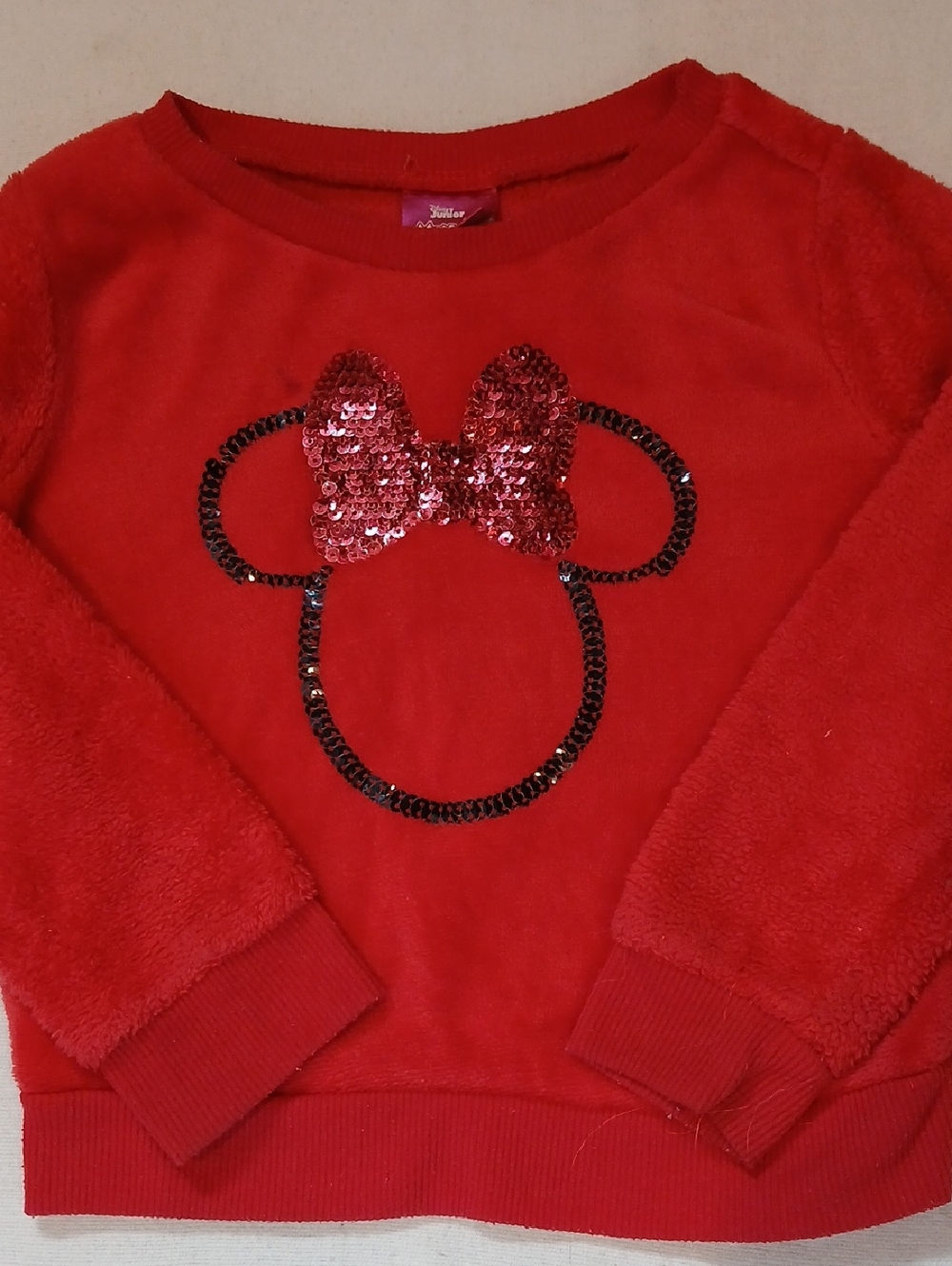 Disney Red Sequin Minnie Pullover